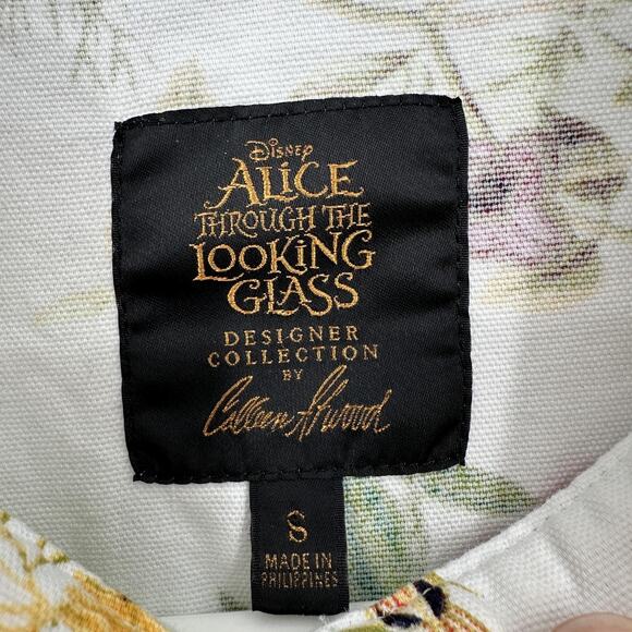 Disney Alice Through the Looking Glass Jacket Womens Small White Floral Boho - Picture 6 of 10